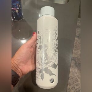 Starbucks 20 oz white iridescent stainless steel siren water bottle